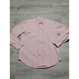 Peter Millar Men's Pink Cotton Long Sleeve Button-Up Down Dress Shirt Size L